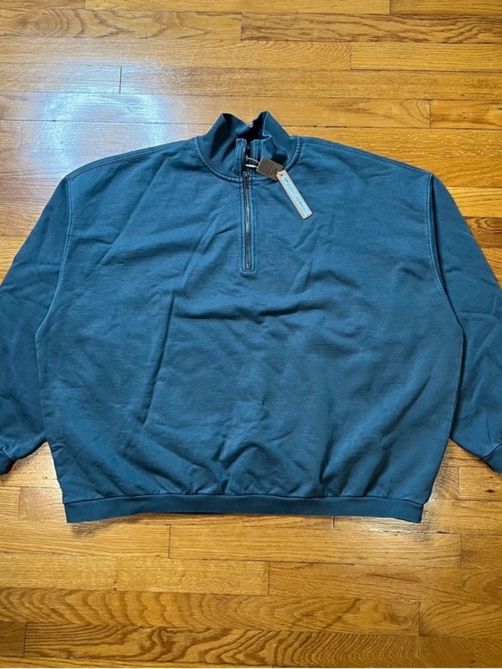 Men's Quarter-Zip Sweater - Teal Blue